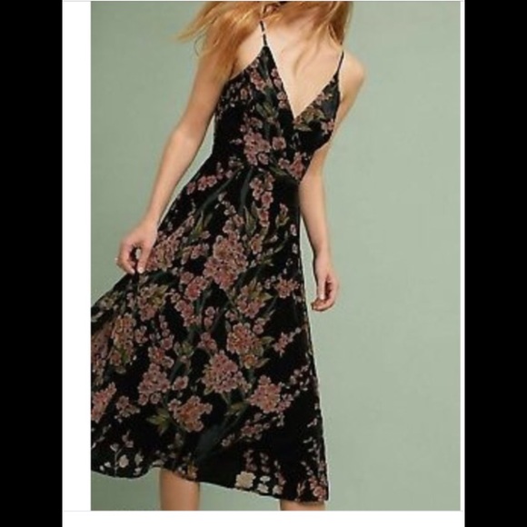 Anthropologie Dresses & Skirts - Eri + Ali velvet floral burnout dress size 10 NWT